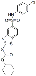 S-[5-[(p-chloroanilino)sulphonyl]benzothiazol-2-yl] O-cyclohexyl thiocarbonate Struktur