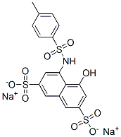 4-hydroxy-5-[[(p-tolyl)sulphonyl]amino]naphthalene-2,7-disulphonic acid, sodium salt Struktur