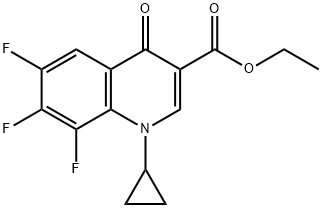 1-cyclopropyl-6,7,8-trifluoro-1,4-dihydro-4-oxo-3-quinoline carboxylic acid ethyl ester Struktur