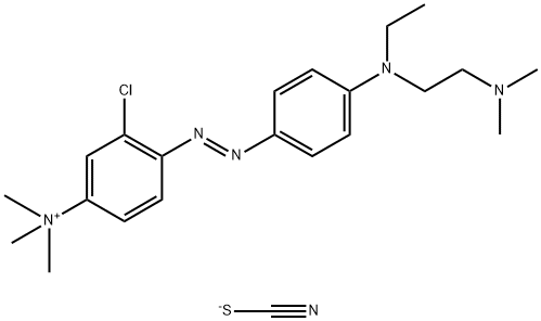 3-chloro-4-[[4-[[2-(dimethylamino)ethyl]ethylamino]phenyl]azo]-N,N,N-trimethylanilinium thiocyanate Struktur