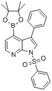 1H-PYRROLO[2,3-B]PYRIDINE, 3-PHENYL-1-(PHENYLSULFONYL)-4-(4,4,5,5-TETRAMETHYL-1,3,2-DIOXABOROLAN-2-YL)- Struktur