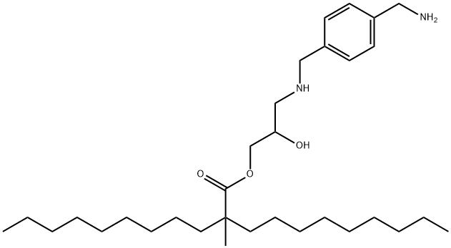 3-[[[4-(aminomethyl)phenyl]methyl]amino]-2-hydroxypropyl 2-methyl-2-nonylundecanoate Struktur