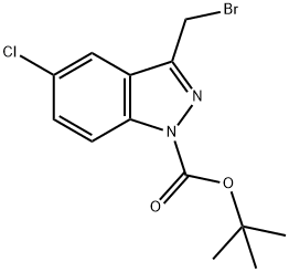 1H-Indazole-1-carboxylic acid, 3-(broMoMethyl)-5-chloro-, 1,1-diMethylethyl ester Struktur