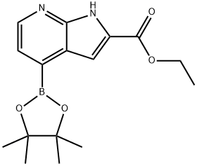 1H-PYRROLO[2,3-B]PYRIDINE-2-CARBOXYLIC ACID, 4-(4,4,5,5-TETRAMETHYL-1,3,2-DIOXABOROLAN-2-YL)-, ETHYL ESTER Struktur