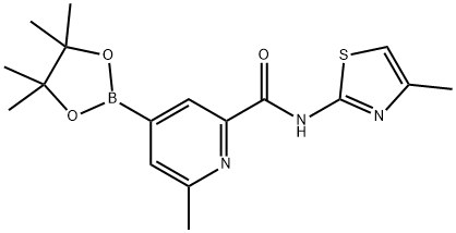 2-PYRIDINECARBOXAMIDE, 6-METHYL-N-(4-METHYL-2-THIAZOLYL)-4-(4,4,5,5-TETRAMETHYL-1,3,2-DIOXABOROLAN-2-YL)- Struktur