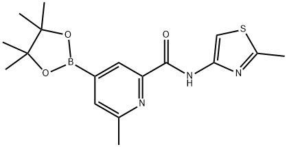 2-PYRIDINECARBOXAMIDE, 6-METHYL-N-(2-METHYL-4-THIAZOLYL)-4-(4,4,5,5-TETRAMETHYL-1,3,2-DIOXABOROLAN-2-YL)- Struktur