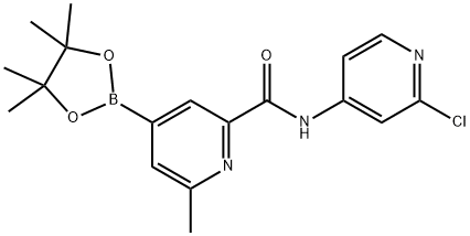 2-PYRIDINECARBOXAMIDE, N-(2-CHLORO-4-PYRIDINYL)-6-METHYL-4-(4,4,5,5-TETRAMETHYL-1,3,2-DIOXABOROLAN-2-YL)- Struktur