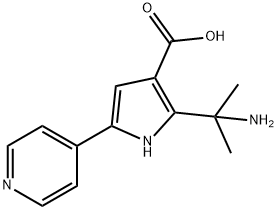 1H-Pyrrole-3-carboxylic  acid,  2-(1-amino-1-methylethyl)-5-(4-pyridinyl)- Struktur