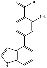 4-(3-Amino-4-carboxyphenyl)-1H-indole Struktur