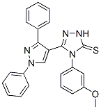 3H-1,2,4-Triazole-3-thione,  5-(1,3-diphenyl-1H-pyrazol-4-yl)-2,4-dihydro-4-(3-methoxyphenyl)- Struktur