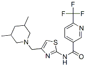 3-PYRIDINECARBOXAMIDE, N-[4-[(3,5-DIMETHYL-1-PIPERIDINYL)METHYL]-2-THIAZOLYL]-6-(TRIFLUOROMETHYL)- Struktur