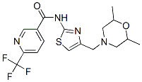 3-PYRIDINECARBOXAMIDE, N-[4-[(2,6-DIMETHYL-4-MORPHOLINYL)METHYL]-2-THIAZOLYL]-6-(TRIFLUOROMETHYL)- Struktur