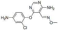 5-Pyrimidinecarboxaldehyde,  4-amino-6-(4-amino-2-chlorophenoxy)-,  O-methyloxime Struktur