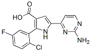 1H-Pyrrole-3-carboxylic  acid,  5-(2-amino-4-pyrimidinyl)-2-(2-chloro-5-fluorophenyl)- Struktur