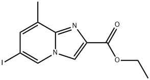 6-Iodo-8-methyl-imidazo[1,2-a]pyridine-2-carboxylic acid ethyl ester Struktur