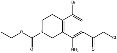 2(1H)-Isoquinolinecarboxylic  acid,  8-amino-5-bromo-7-(2-chloroacetyl)-3,4-dihydro-,  ethyl  ester Struktur