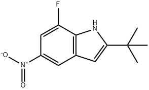 2-tert-butyl-7-fluoro-5-nitro-1H-indole Struktur