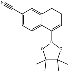 5-(4,4,5,5-TETRAMETHYL-[1,3,2]DIOXABOROLAN-2-YL)-7,8-DIHYDRONAPHTHALENE-2-CARBONITRILE Struktur