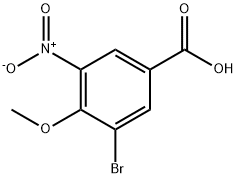 3-BroMo-4-Methoxy-5-nitrobenzoic acid Struktur