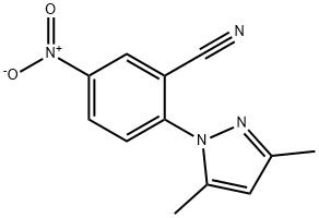 2-(3,5-dimethyl-1H-pyrazol-1-yl)-5-nitrobenzonitrile Struktur