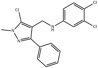 N-[(5-chloro-1-methyl-3-phenyl-1H-pyrazol-4-yl)methyl]-N-(3,4-dichlorophenyl)amine Struktur