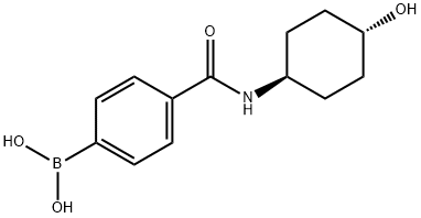 trans-4-Hydroxycyclohexyl 4-boronobenzamide Struktur