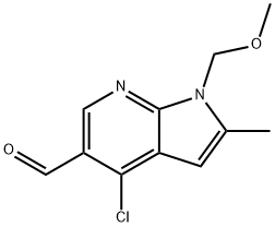 4-chloro-1-(methoxymethyl)-2-methyl-1H-pyrrolo[2,3-b]pyridine-5-carbaldehyde Struktur