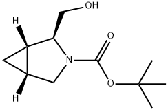 [1S-, 2R-, 5R-]2-Hydroxymethyl-3-aza-bicyclo[3.1.0]hexane-3-carboxylic acid tert-butyl ester Struktur