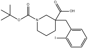 1-N-BOC-3-(2-IODOBENZYL) PIPERIDINE-3-CARBOXYLIC ACID Struktur