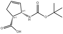 CIS-2-TERT-BUTOXYCARBONYLAMINOCYCLOPENT-3-ENE-1-CARBOXYLIC ACID Struktur