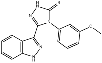 3H-1,2,4-Triazole-3-thione,  2,4-dihydro-5-(1H-indazol-3-yl)-4-(3-methoxyphenyl)- Struktur