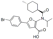 3-Furancarboxylic  acid,  5-(4-bromophenyl)-2-[[(trans-4-methylcyclohexyl)carbonyl](1-methylethyl)amino]- Struktur