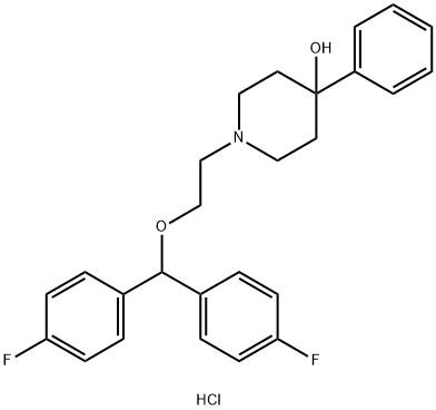 1-(2-(Bis(4-fluorophenyl)methoxy)ethyl)-4-phenyl-4-piperidinol hydroch loride Struktur