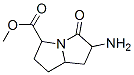 1H-Pyrrolizine-3-carboxylicacid,6-aminohexahydro-5-oxo-,methylester, Struktur