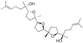 (2S,2'R,2''R,5S,5'S,5''R)-Dodecahydro-5-[(R)-1-hydroxy-1,5-dimethyl-4-hexenyl]-5''-[(S)-1-hydroxy-1,5-dimethyl-4-hexenyl]-2,2''-dimethyl[2,2':5',2''-terfuran] Struktur