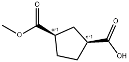 CIS-3-CARBOMETHOXYCYCLOPENTANE-1-CARBOXYLIC ACID Struktur