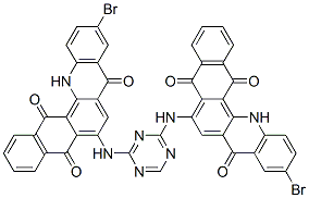 6,6'-(1,3,5-triazine-2,4-diyldiimino)bis[10-bromonaphth[2,3-c]acridine-5,8,14(13H)-trione] Struktur