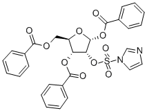 2-(1'-Imidazoylsulfonyl)-1,3,5-tri-O-benzoyl-alpha-D-ribofuranose Struktur