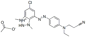 6-chloro-4-[[4-[(2-cyanoethyl)ethylamino]phenyl]azo]-1,3-dimethyl-1H-benzotriazolium acetate  Struktur