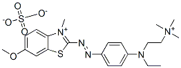 2-[[4-[ethyl[2-(trimethylammonio)ethyl]amino]phenyl]azo]-6-methoxy-3-methylbenzothiazolium sulphate Struktur