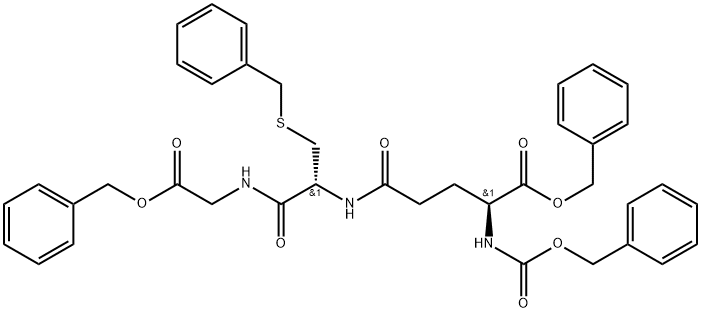 N-CBZ-O-BZL-L-GLU-S-BZL-L-CYS-GLY-OBZL Struktur