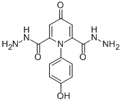 2,6-Pyridinedicarboxylic acid, 1,4-dihydro-1-(4-hydroxyphenyl)-4-oxo-,  dihydrazide Struktur