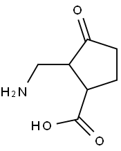 Cyclopentanecarboxylic  acid,  2-(aminomethyl)-3-oxo- Struktur