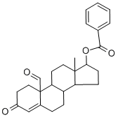 10-FORMYL-13-METHYL-3-OXO-2,3,6,7,8,9,10,11,12,13,14,15,16,17-TETRADECAHYDRO-1H-CYCLOPENTA[A]PHENANTHREN-17-YL BENZOATE Struktur