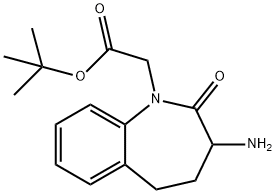 3-Amino-2,3,4,5-tetrahydro-2-oxo-1H-1-benzazepine-1-acetic acid ter-butyl ester  Struktur