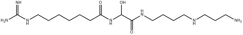 N-[4-(3-aminopropylamino)butylcarbamoyl-hydroxy-methyl]-7-(diaminomethylideneamino)heptanamide Struktur