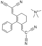 METHANAMINIUM, N,N,N-TRIMETHYL-, SALT WITH [[3-(2,2-DICYANOETHENYL)-2-PHENYL-2-CYCLOHEXEN-1-YLIDENE]METHYL]PROPANEDINITRILE (1:1) Struktur