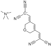 METHANAMINIUM, N,N,N-TRIMETHYL-, SALT WITH [[5-(2,2-DICYANOETHENYL)-2H-PYRAN-3(6H)-YLIDENE]METHYL]PROPANEDINITRILE (1:1) Struktur