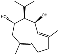 [1S,2R,3S,4E,8E,(-)]-5,9-Dimethyl-2-(1-methylethyl)-4,8-cyclodecadiene-1,3-diol Struktur