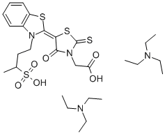 4-OXO-5-(3-(3-SULFOBUTYL)-2-(3H)-BENZOTHIAZOLIDENE)-2-THIOXO-3-THIAZOLIDINE ACETIC ACID TRIETHYLAMINE SALT Struktur